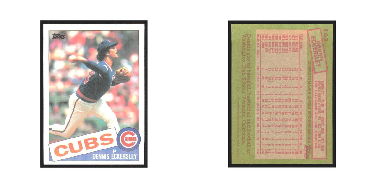 1985 Topps Dennis Eckersley Cubs #163