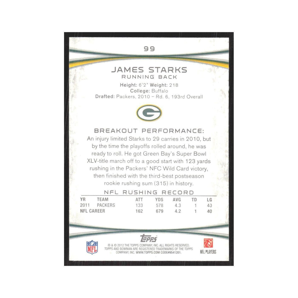 2012 Bowman James Starks Packers #99