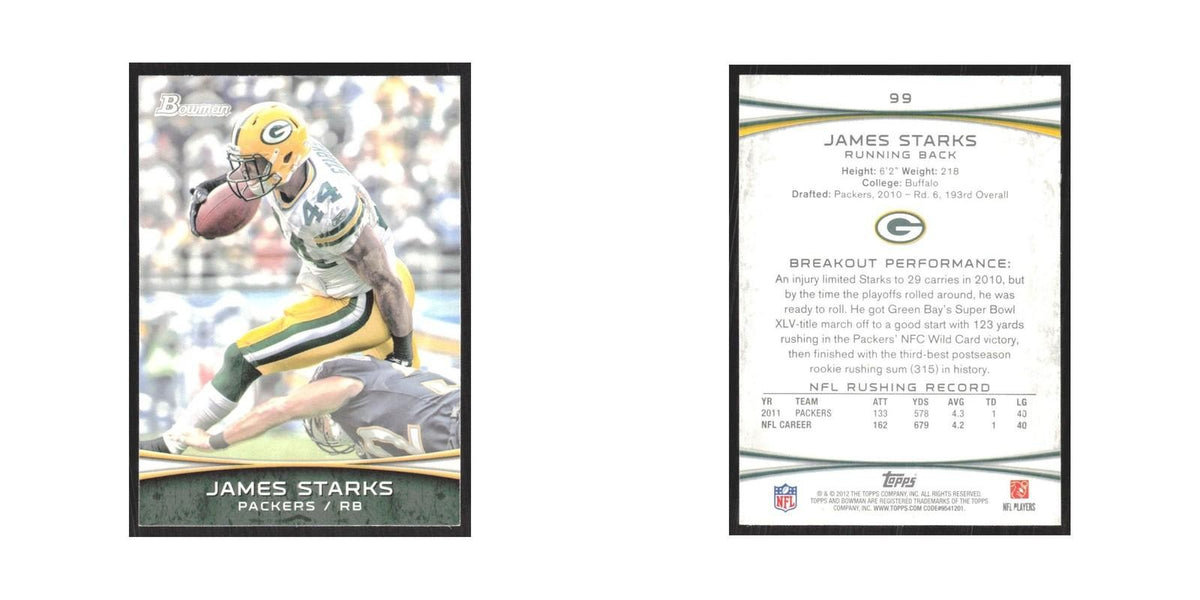 2012 Bowman James Starks Packers #99