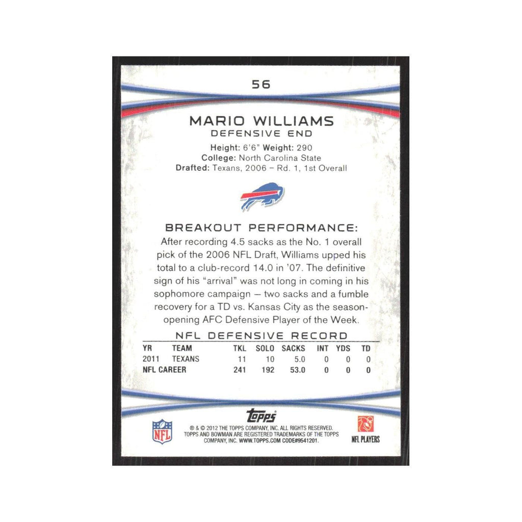 2012 Bowman Mario Williams Bills #56