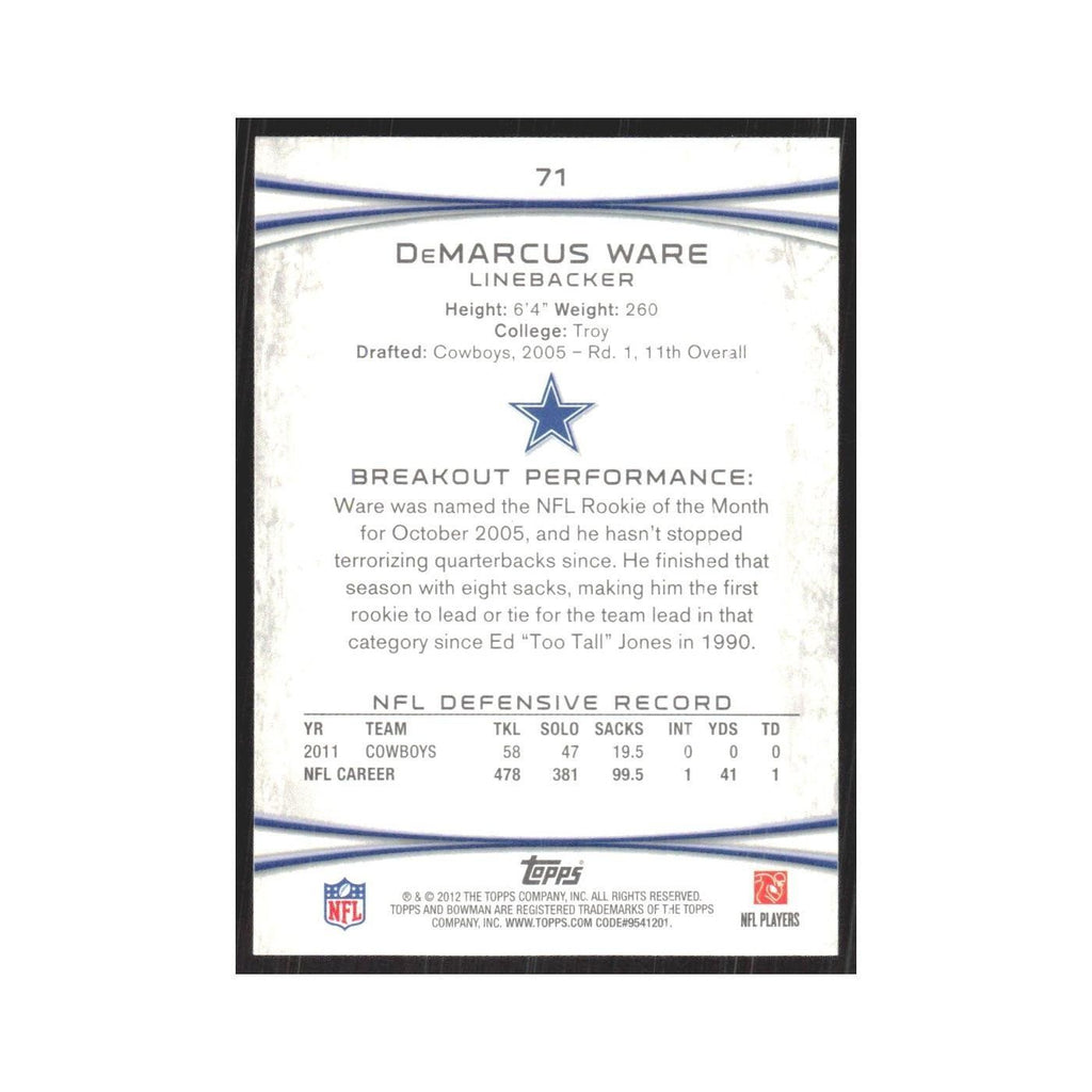 2012 Bowman DeMarcus Ware Cowboys #71