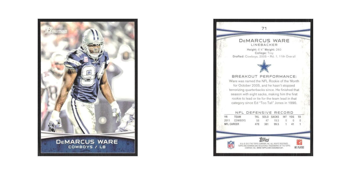 2012 Bowman DeMarcus Ware Cowboys #71