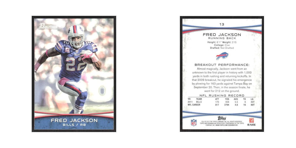 2012 Bowman Fred Jackson Bills #13