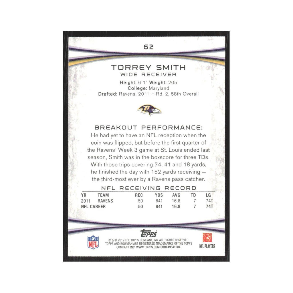 2012 Bowman Torrey Smith Ravens #62