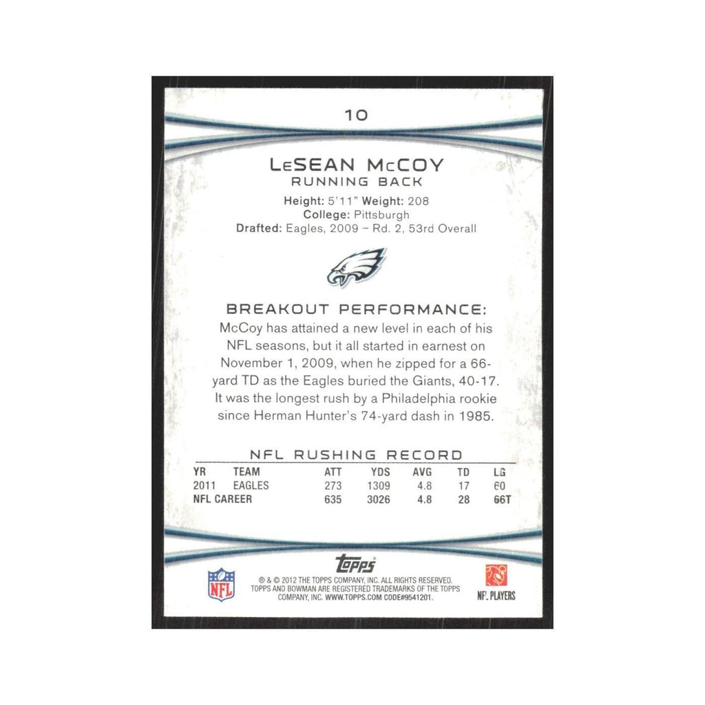 2012 Bowman LeSean McCoy Eagles #10