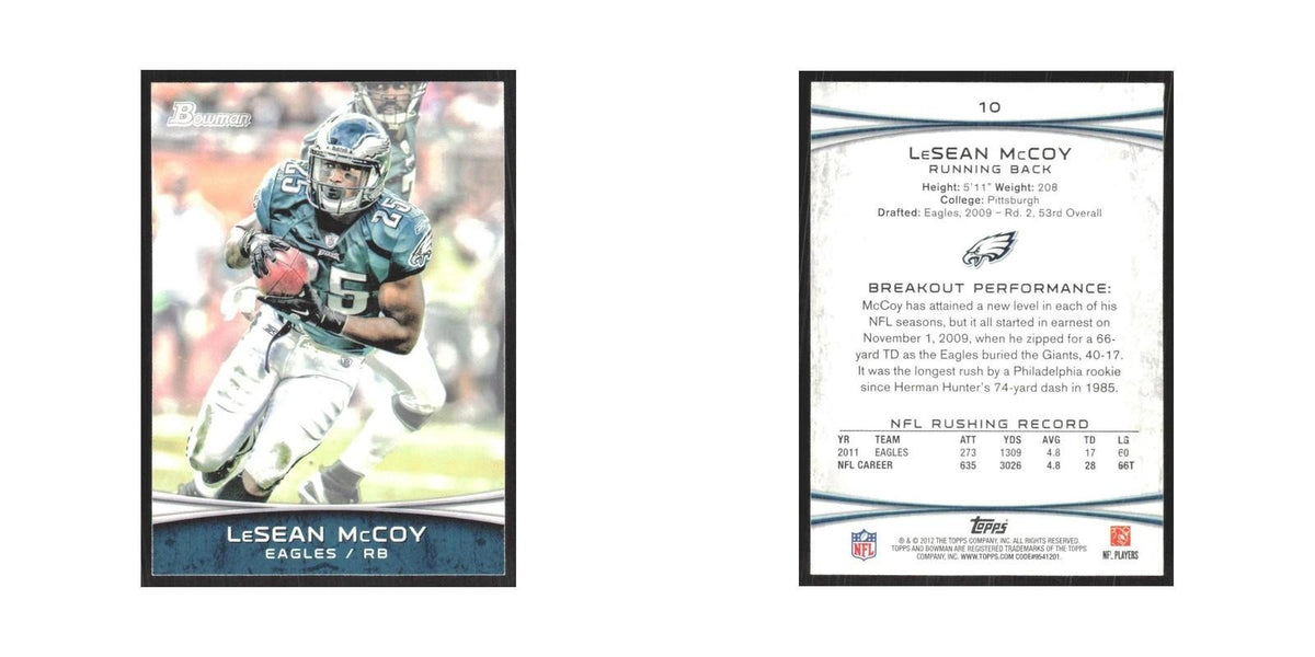 2012 Bowman LeSean McCoy Eagles #10