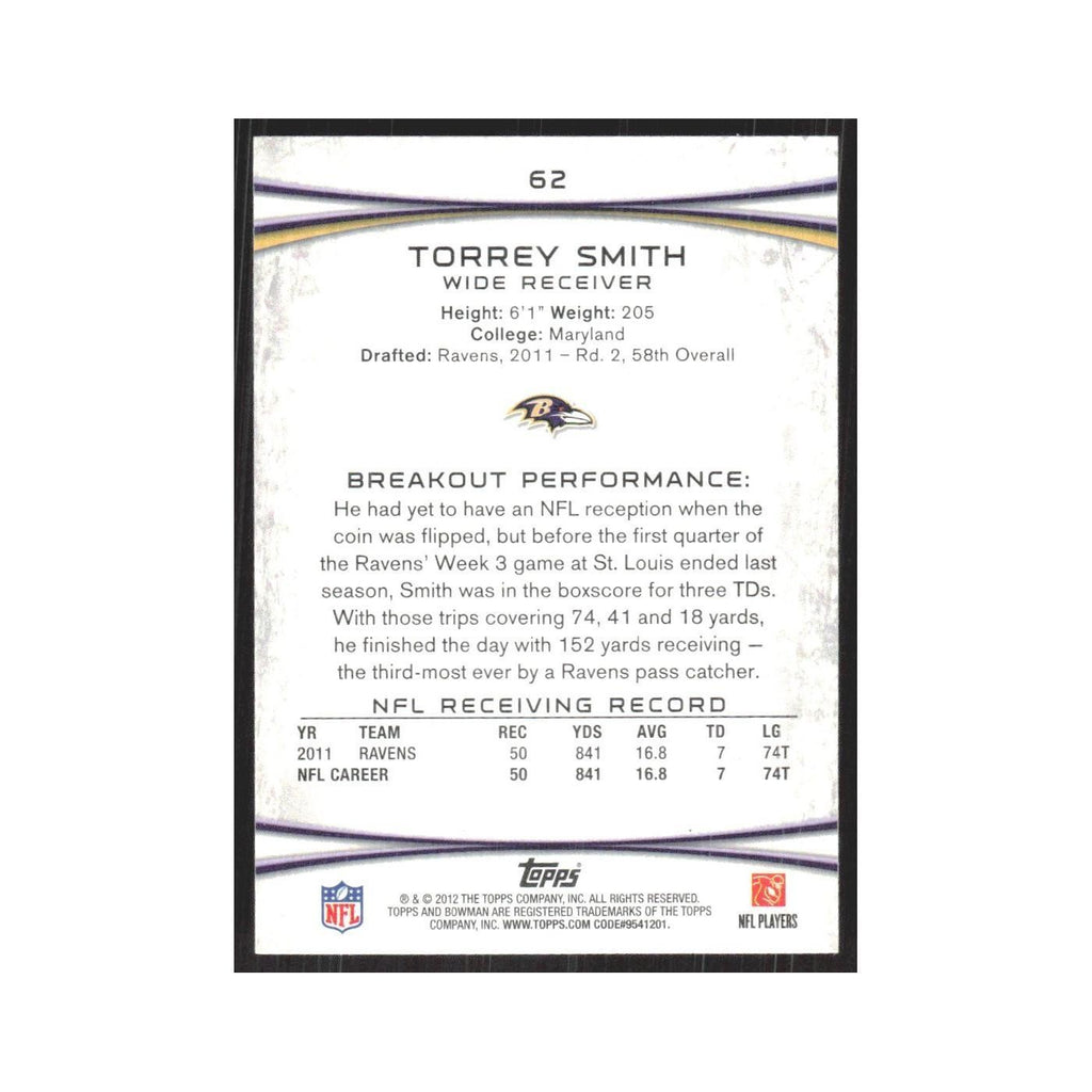2012 Bowman Torrey Smith Ravens #62