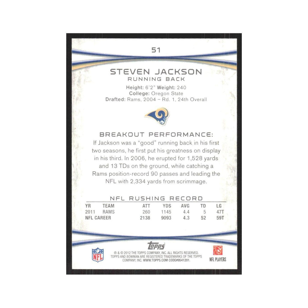 2012 Bowman Steven Jackson St. Louis Rams #51