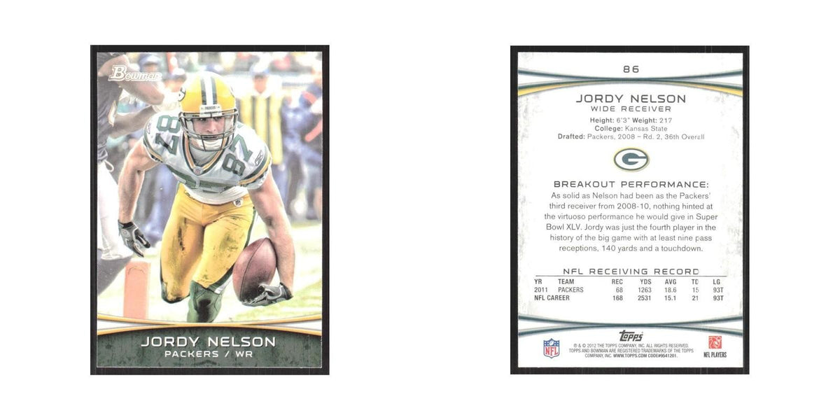 2012 Bowman Jordy Nelson Packers #86