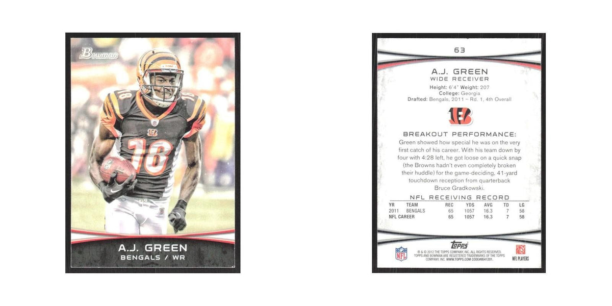 2012 Bowman A.J. Green Bengals #63