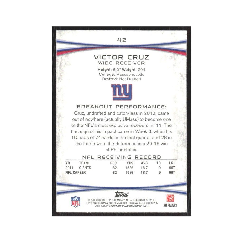 2012 Bowman Victor Cruz Giants #42
