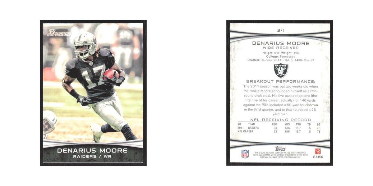 2012 Bowman Denarius Moore Raiders #34