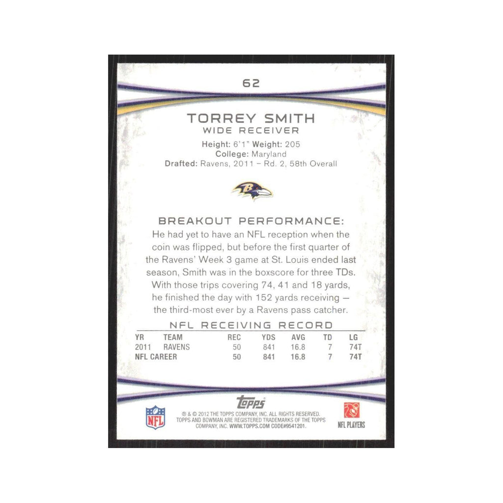 2012 Bowman Torrey Smith Ravens #62