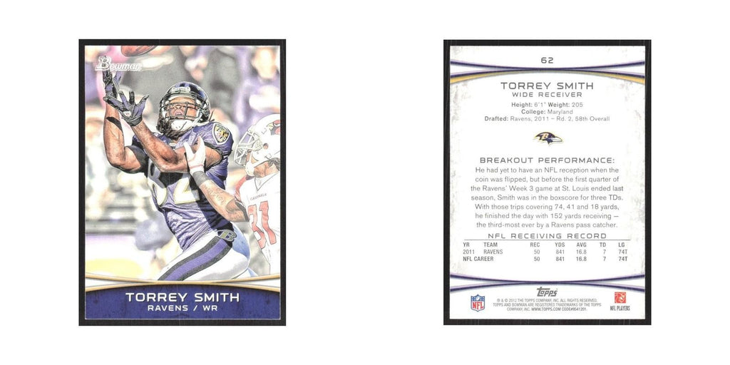 2012 Bowman Torrey Smith Ravens #62