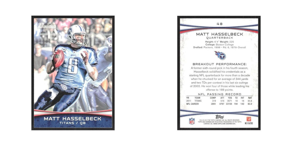 2012 Bowman Matt Hasselbeck Titans #48