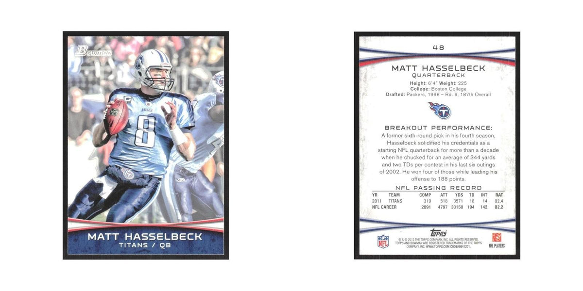 2012 Bowman Matt Hasselbeck Titans #48