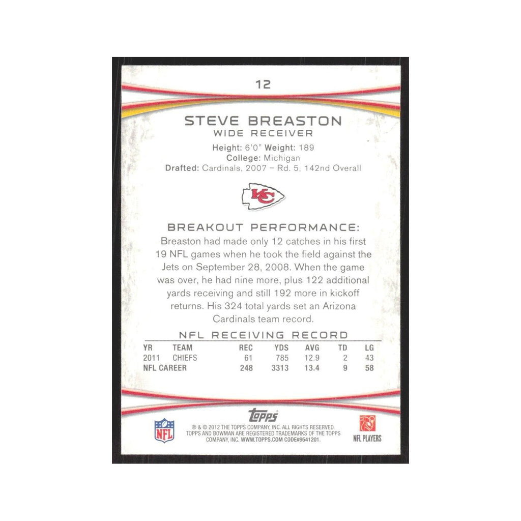2012 Bowman Steve Breaston Chiefs #12