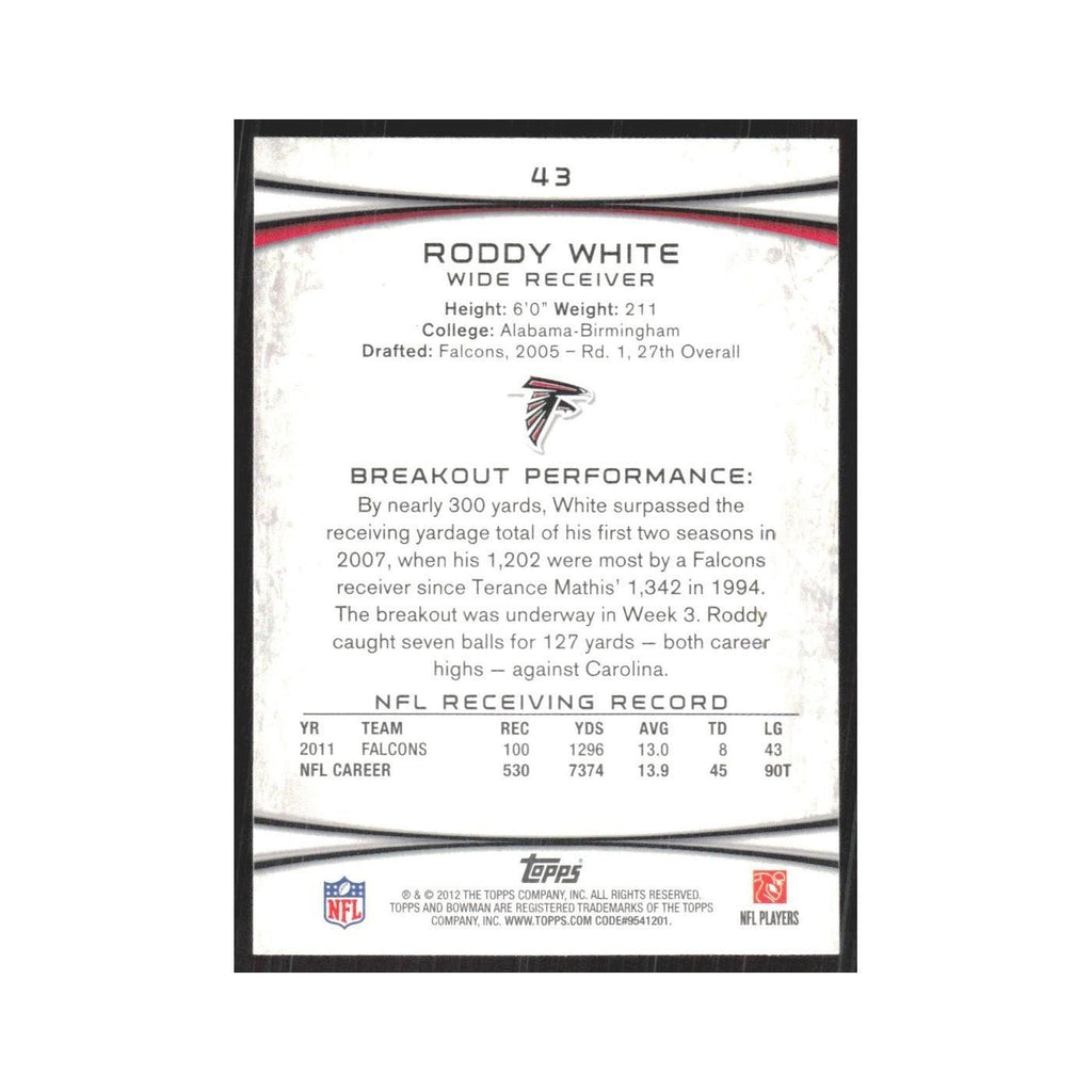 2012 Bowman Roddy White Falcons #43