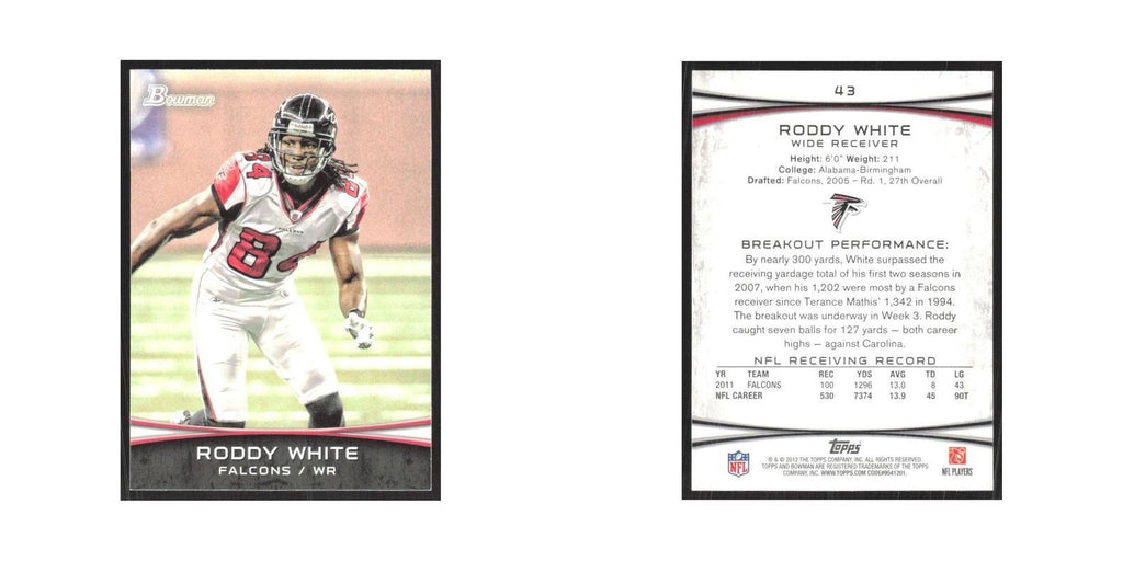 2012 Bowman Roddy White Falcons #43