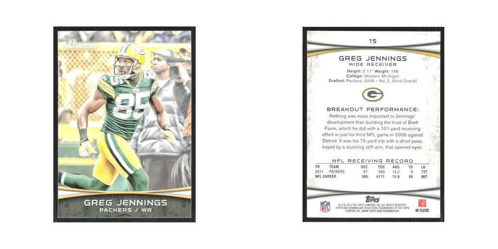 2012 Bowman Greg Jennings Packers #15