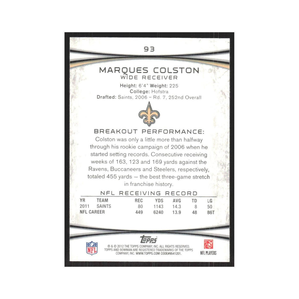 2012 Bowman Marques Colston Saints #93