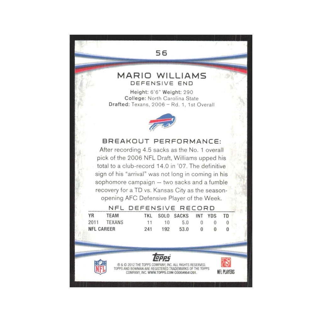 2012 Bowman Mario Williams Bills #56