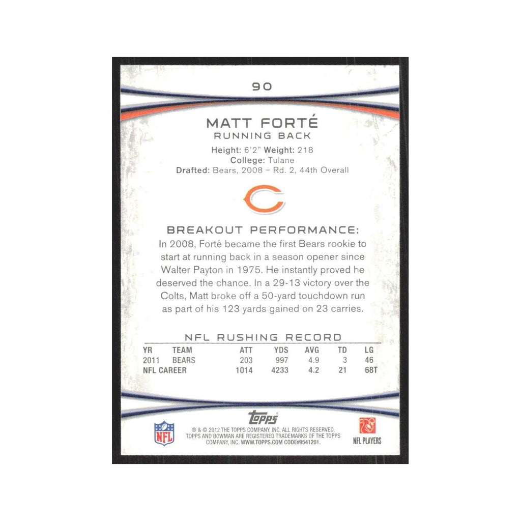 2012 Bowman Matt Forte Bears #90