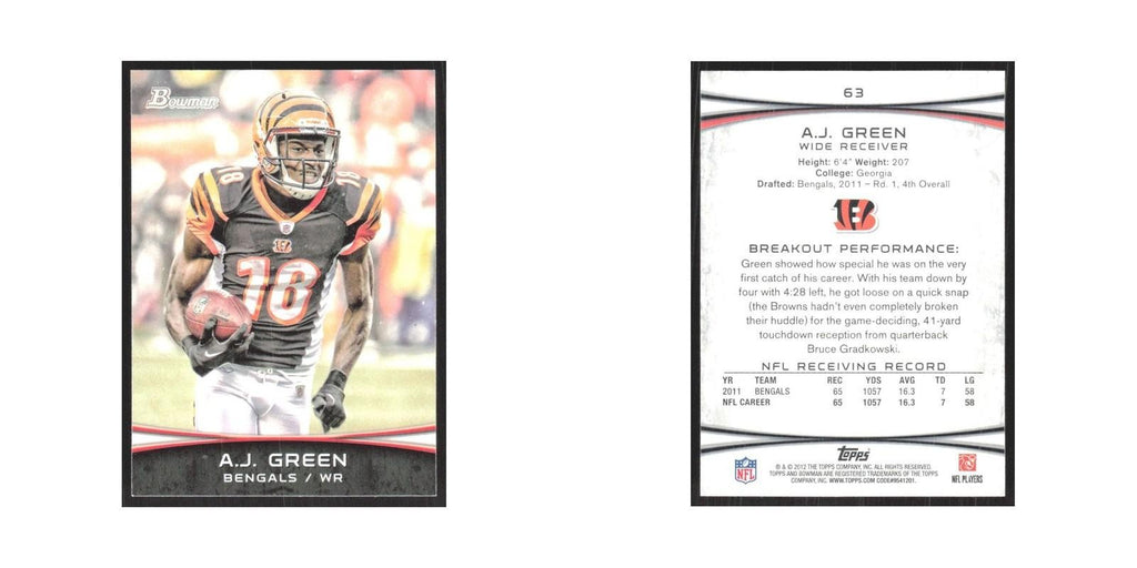 2012 Bowman A.J. Green Bengals #63