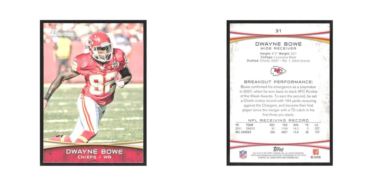 2012 Bowman Dwayne Bowe Chiefs #31