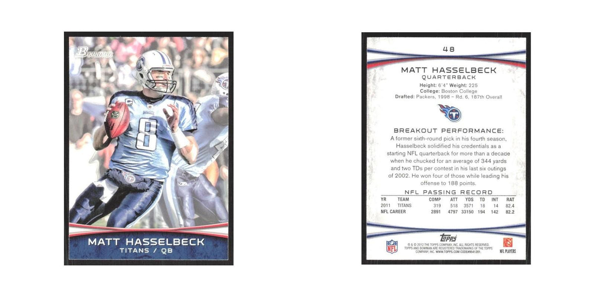 2012 Bowman Matt Hasselbeck Titans #48