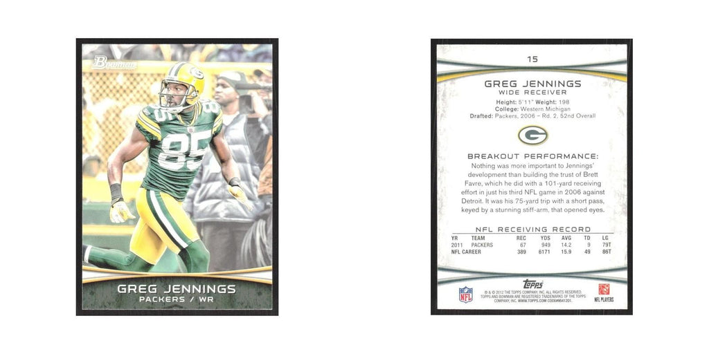 2012 Bowman Greg Jennings Packers #15