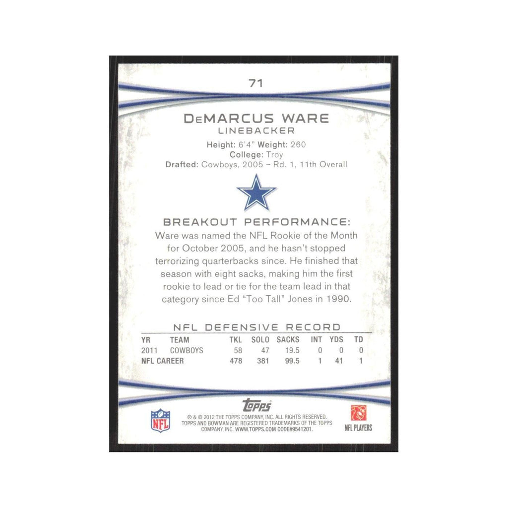 2012 Bowman DeMarcus Ware Cowboys #71