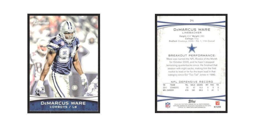 2012 Bowman DeMarcus Ware Cowboys #71