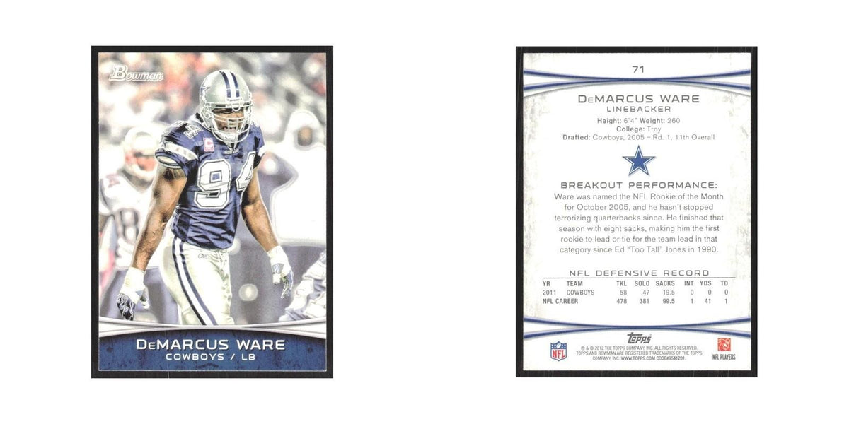 2012 Bowman DeMarcus Ware Cowboys #71