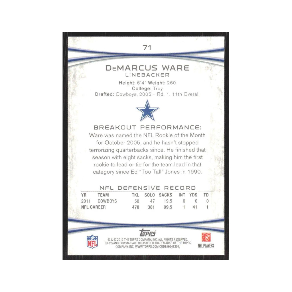 2012 Bowman DeMarcus Ware Cowboys #71