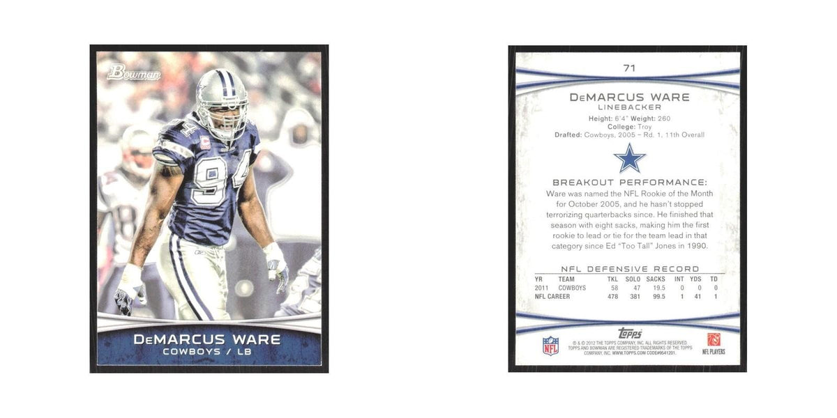 2012 Bowman DeMarcus Ware Cowboys #71
