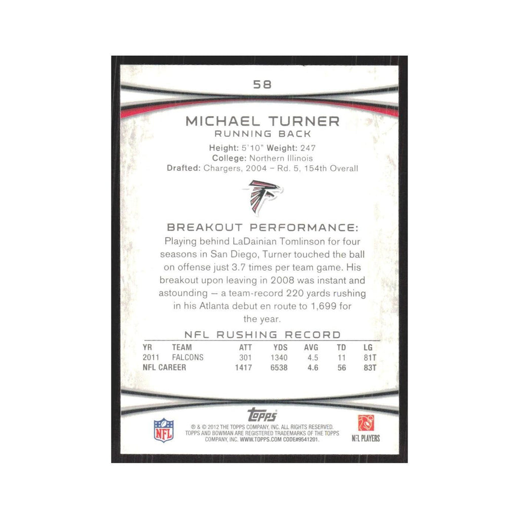 2012 Bowman Michael Turner Falcons #58