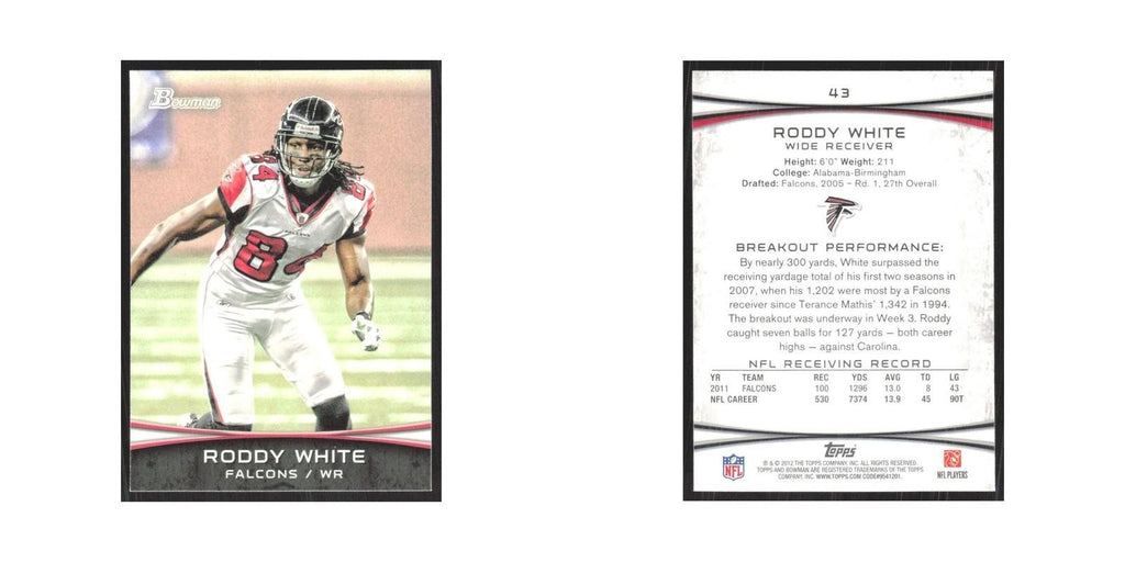 2012 Bowman Roddy White Falcons #43