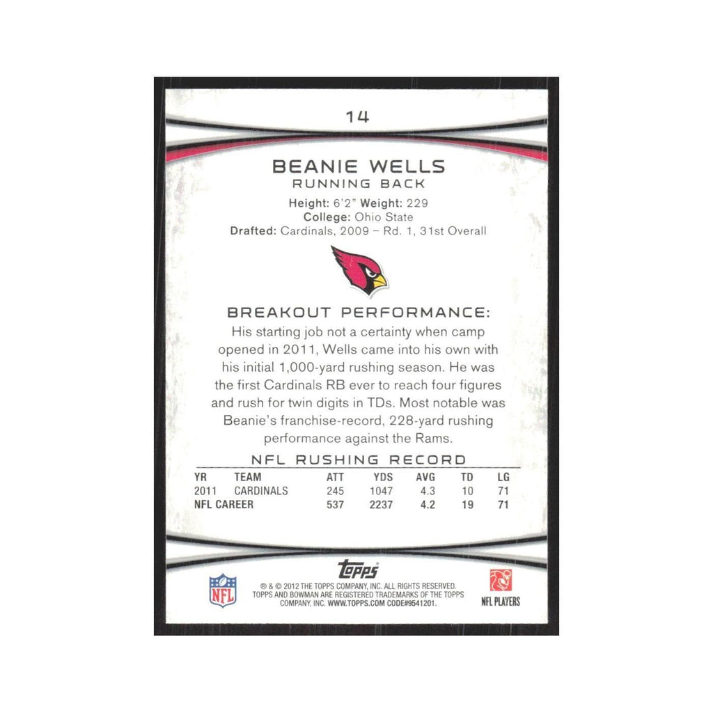 2012 Bowman Beanie Wells Cardinals #14