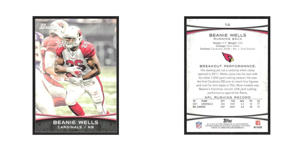2012 Bowman Beanie Wells Cardinals #14