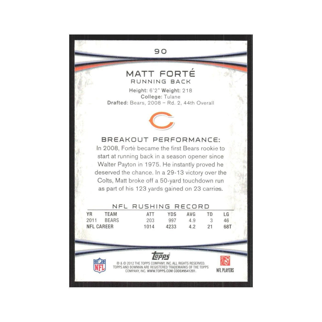 2012 Bowman Matt Forte Bears #90