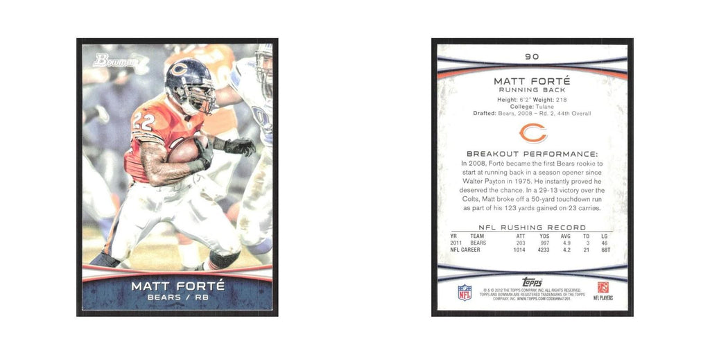 2012 Bowman Matt Forte Bears #90