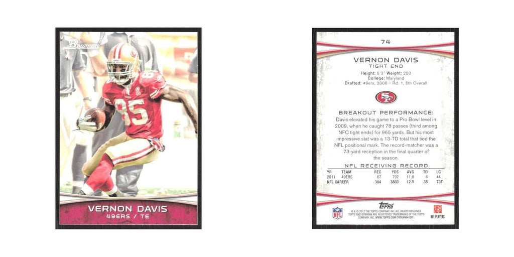 2012 Bowman Vernon Davis 49ers #74