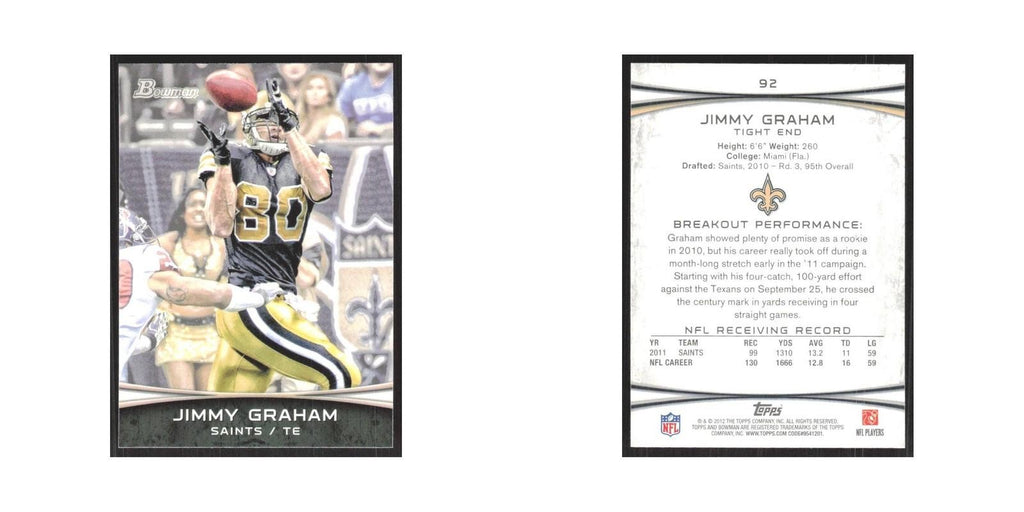 2012 Bowman Jimmy Graham Saints #92
