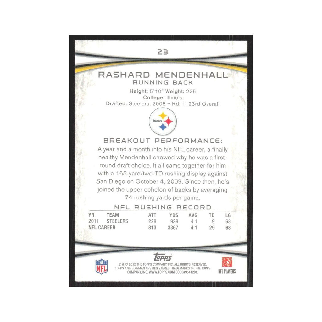 2012 Bowman Rashard Mendenhall Steelers #23