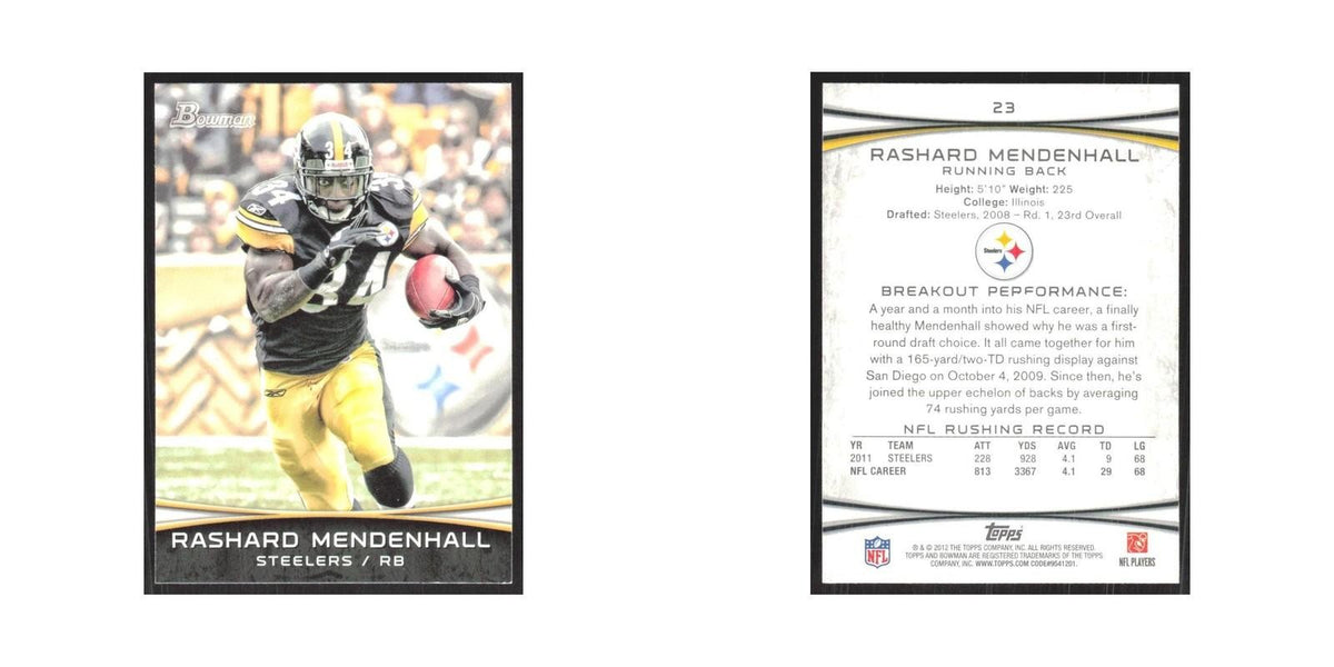 2012 Bowman Rashard Mendenhall Steelers #23
