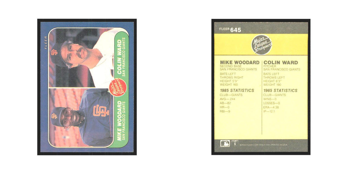 1986 Fleer Mike Woodard/Colin Ward #645