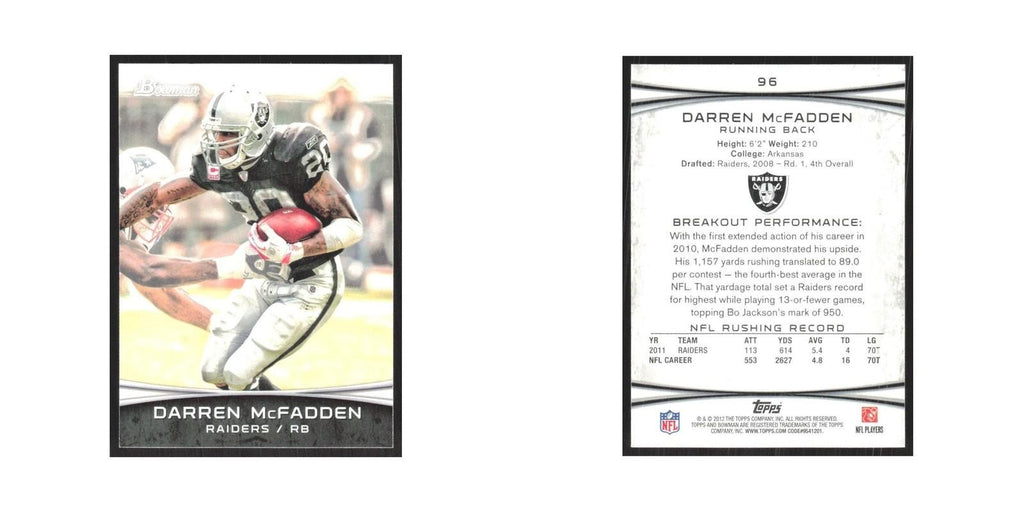 2012 Bowman Darren McFadden Raiders #96