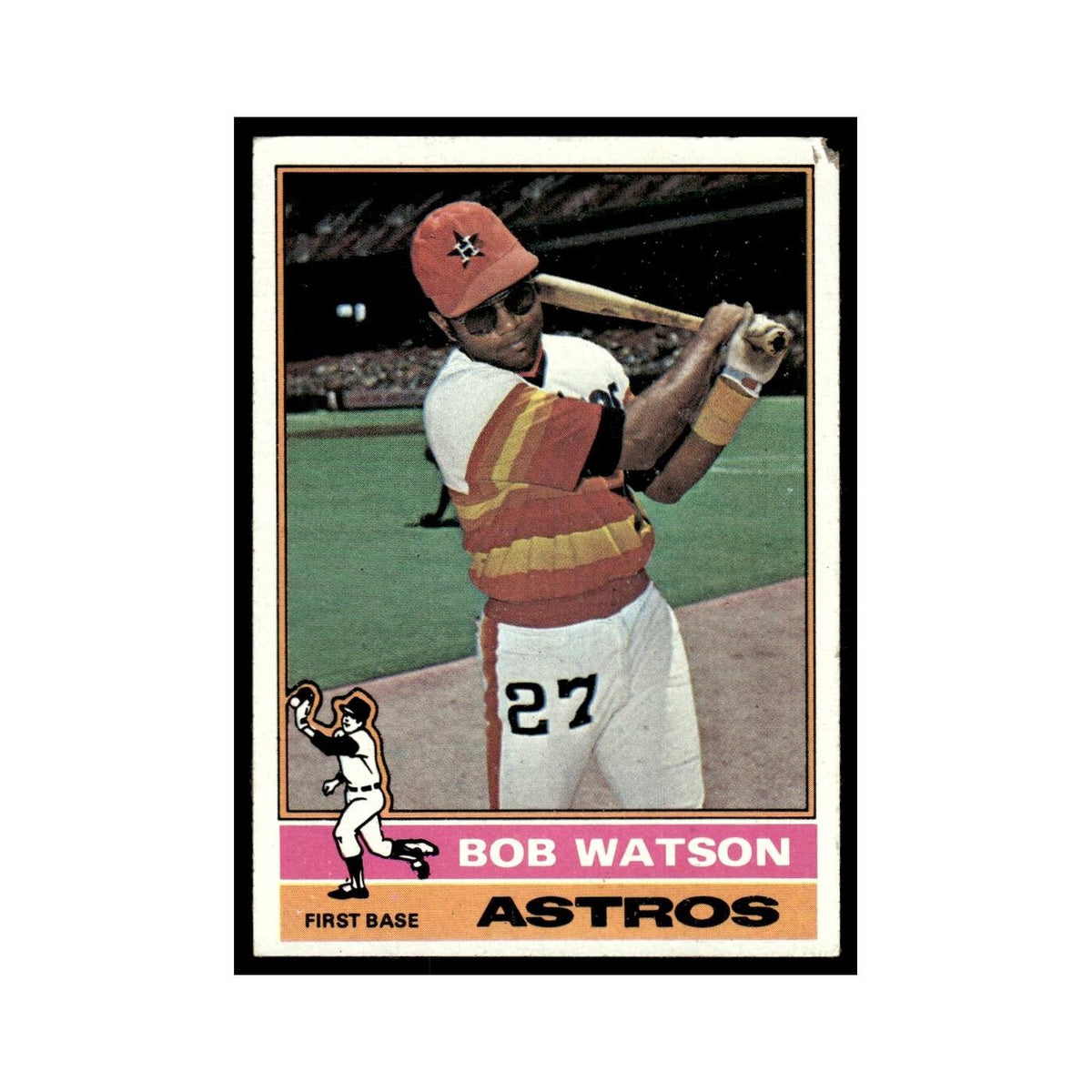 Bob Watson 1976 Topps (damaged) #20 Houston Astros Baseball Card Poor