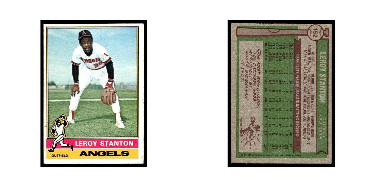 Leroy Stanton 1976 Topps (damaged) #152 California Angels Baseball Card Poor